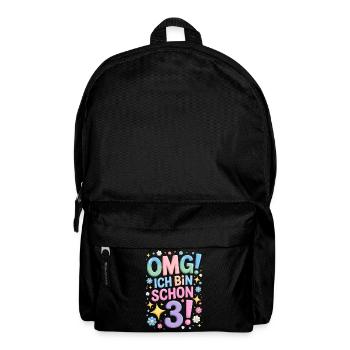 3. Geburtstag Mädchen OMG Ich Bin Schon 3 Jahre - Rucksack - Schwarz - Vorne
