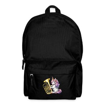 Einhorn spielt Euphonium Euphoniumspieler - Rucksack - Schwarz - Vorne