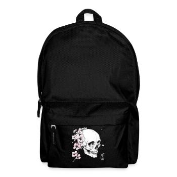 Cherry blossom skull in Japan style - Backpack - black - Front