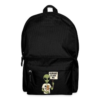 Alien Extraterrestre avec de l’humour - Les humains me font peur - Sac à dos - noir - Devant