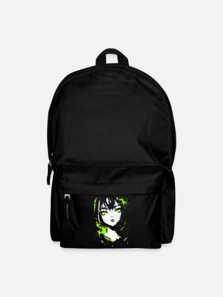 Grunge Anime Girl – Neon Look für Dark Aesthetic - Rucksack - Schwarz