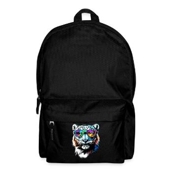 panthère léopard des neiges gros chat gros chat léopard - Sac à dos - noir - Devant