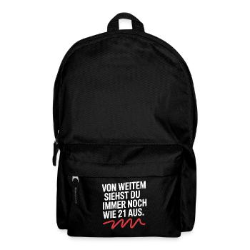 Von Weitem Siehst Du Wie 21 Aus Geburtstag Party - Rucksack - Schwarz - Vorne