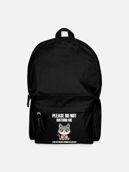 Do not disturb me an angry funny Cat böse Katze - Rucksack - Schwarz