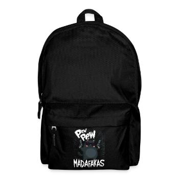 Pew Pew Madafakas Drôle de chat avec dicton - Sac à dos - noir - Devant