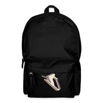 Skiing Ski Skier Retro Line Art - Backpack - black - Front