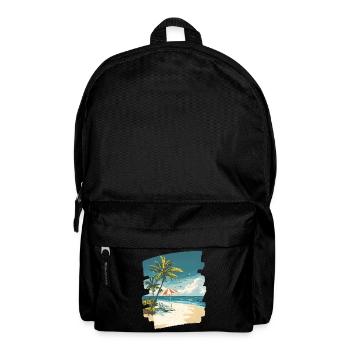 Plage Palmiers Soleil Été - Sac à dos - noir - Devant
