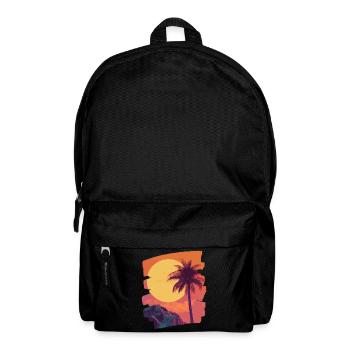 Beach Palm Trees Sunset Summer - Backpack - black - Front