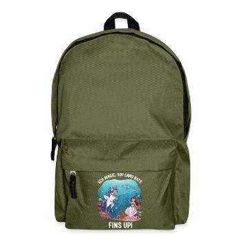 Sea Magic with Unicorn - Backpack - olive green - Front