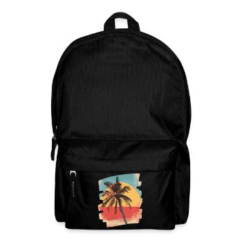 palmier coucher de soleil soleil d’été - Sac à dos - noir - Devant