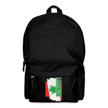 Vertikale Libanon-Flagge, Ich liebe den Libanon - Rucksack - Schwarz - Vorne