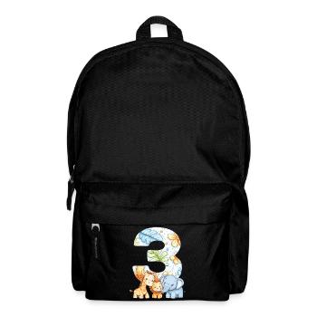Jungle Animals Kids 3 Year Birthday Gift - Backpack - black - Front