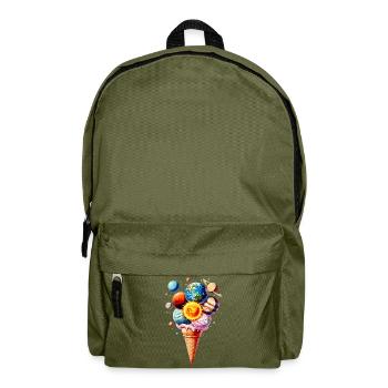 Planeten Eiscreme Waffel Eis - Rucksack - Olivgrün - Vorne