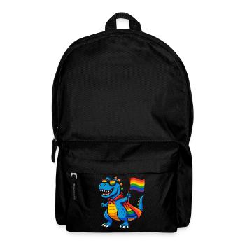 Pride Dino with Rainbow Cape - Backpack - black - Front