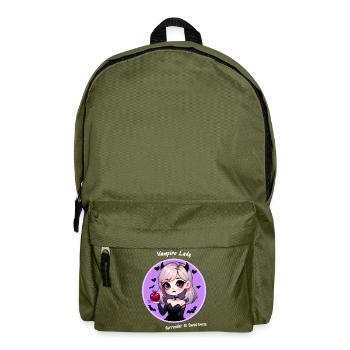 Mignon Vampire Lady Kawaii Helloween Fille Diable - Sac à dos - vert olive - Devant