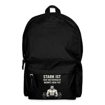 Fitness Shirt Gym Sport Style - Backpack - black - Front