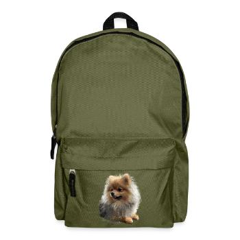 Pomeranian Pomeranian Pom Sweet German Spitz - Backpack - olive green - Front