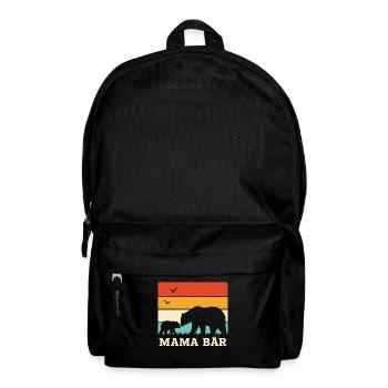 Mama Bär Retro Streifen Vintage Mutter und Baby - Rucksack - Schwarz - Vorne