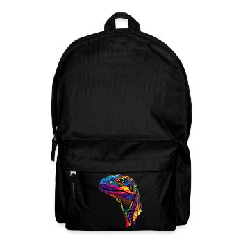 Waran Echse Reptil Komodowaran Bindenwaran Lizard - Rucksack - Schwarz - Vorne