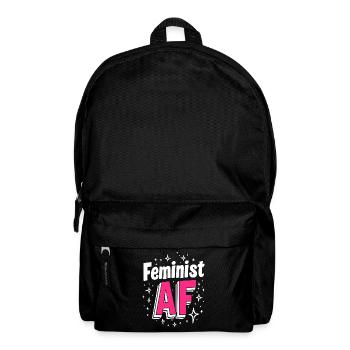 Feminist AF Statement Spruch Sprüche - Rucksack - Schwarz - Vorne