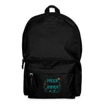 Sea Goes Always Summer Beach Saying Shirt - Backpack - black - Front