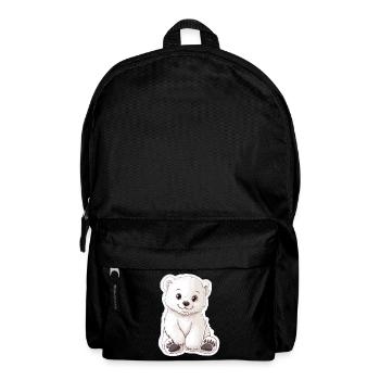 Polarbär Illustration – Arktisches Tiermotiv - Rucksack - Schwarz - Vorne