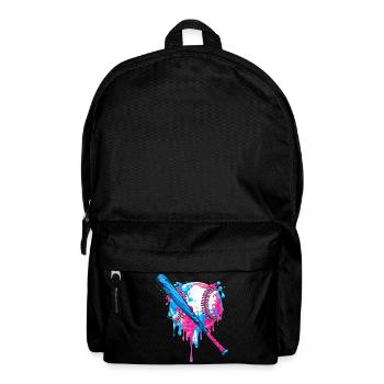 Conception vibrante d’éclaboussures de cœur de baseball - Sac à dos - noir - Devant