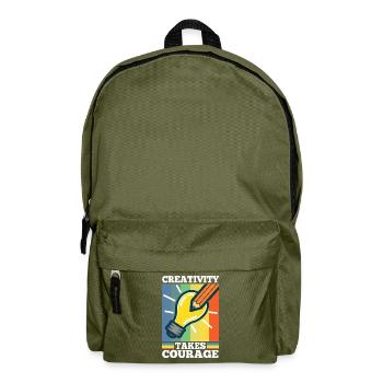 Creativity Takes Courage - Rucksack - Olivgrün - Vorne