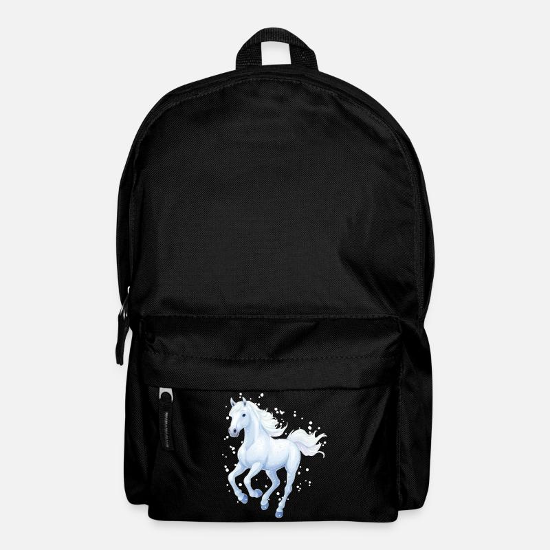 Pferd mit Schneeflocken - Rucksack - Schwarz
