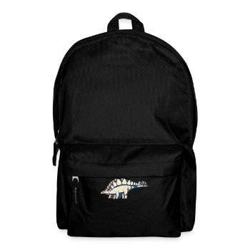 Stegosaurus Dinosaur Retro Line Art - Backpack - black - Front