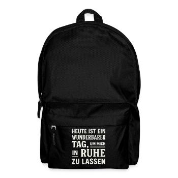 In Ruhe lassen – Sarkastisches Design - Rucksack - Schwarz - Vorne