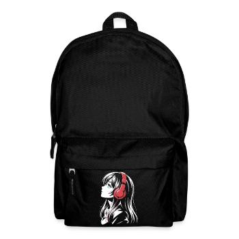 Anime Girl with Headphones Design - Backpack - black - Front