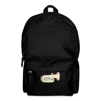 Tuba Instrument Tubist Retro Line Art - Backpack - black - Front