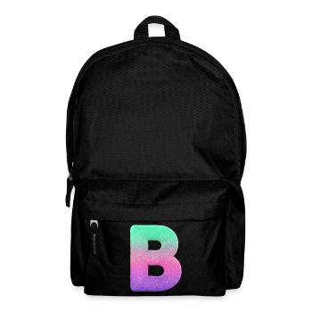 Letter B with fur and pastel gradient - Backpack - black - Front