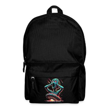 Neon Sci-Fi Horror Halloween Illustration - Backpack - black - Front