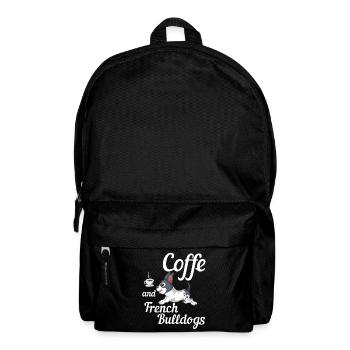 Café et bouledogues français – Cute Frenchie - Sac à dos - noir - Devant