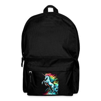 Vibrant Neon Unicorn Tolerance Illustration - Backpack - black - Front