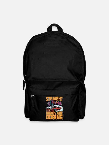 Car Racing Straight Roads Are Boring Race Track - Rucksack - Schwarz