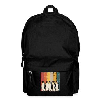 Farbenfrohe Pinguin-Kollektion - Rucksack - Schwarz - Vorne