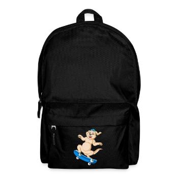 Verspieltes Golden Retriever Skateboard T-Shirt Design - Rucksack - Schwarz - Vorne