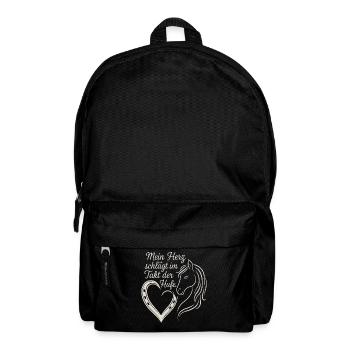 My heart beats to the beat of the hooves - Backpack - black - Front