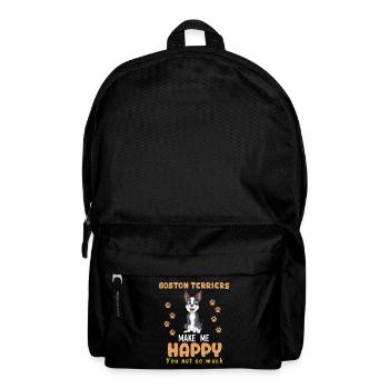 Boston Terrier Happy Meme Design - Rucksack - Schwarz - Vorne