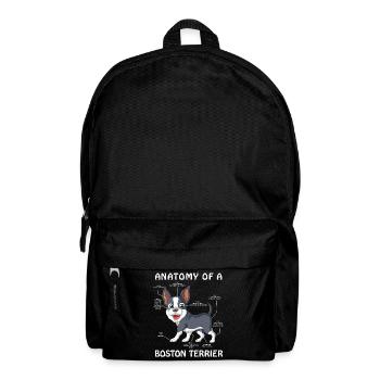 Anatomie Eines Boston Terrier Hundes süßes Haustier - Rucksack - Schwarz - Vorne