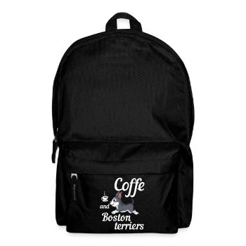 Coffee and Boston Terriers Fun Design - Backpack - black - Front