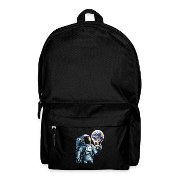 Astronaute spatial avec lampe globe - Sac à dos - noir - Devant