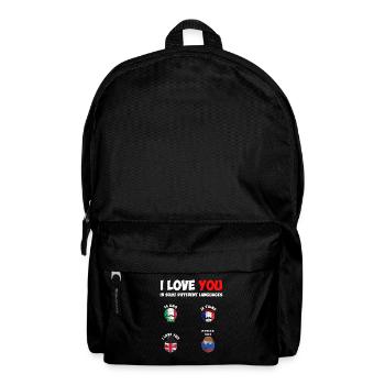 Idée Cadeau Russe et Russie Je t'aime St Valentin - Sac à dos - noir - Devant