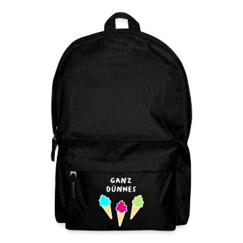 Ganz dünnes Eis coole Quotes Bürohumor Eiscreme - Rucksack - Schwarz - Vorne