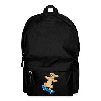 Verspielter Golden Doodle Welpe auf Skateboard Design - Rucksack - Schwarz - Vorne
