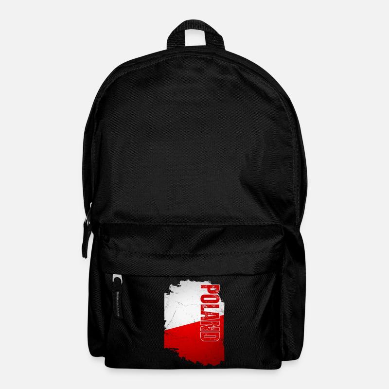 Drapeau polonais, grunge vintage - Sac à dos - noir