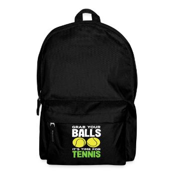 Tennis Spieler: Schnapp Deine Bälle Es Ist Zeit - Rucksack - Schwarz - Vorne